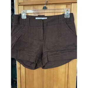 Trina Turk  Linen Blend Shorts Size 2 Brown Cuffed